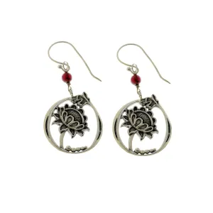 William Morris Hyacinth Sterling Silver Garnet Drop Earring