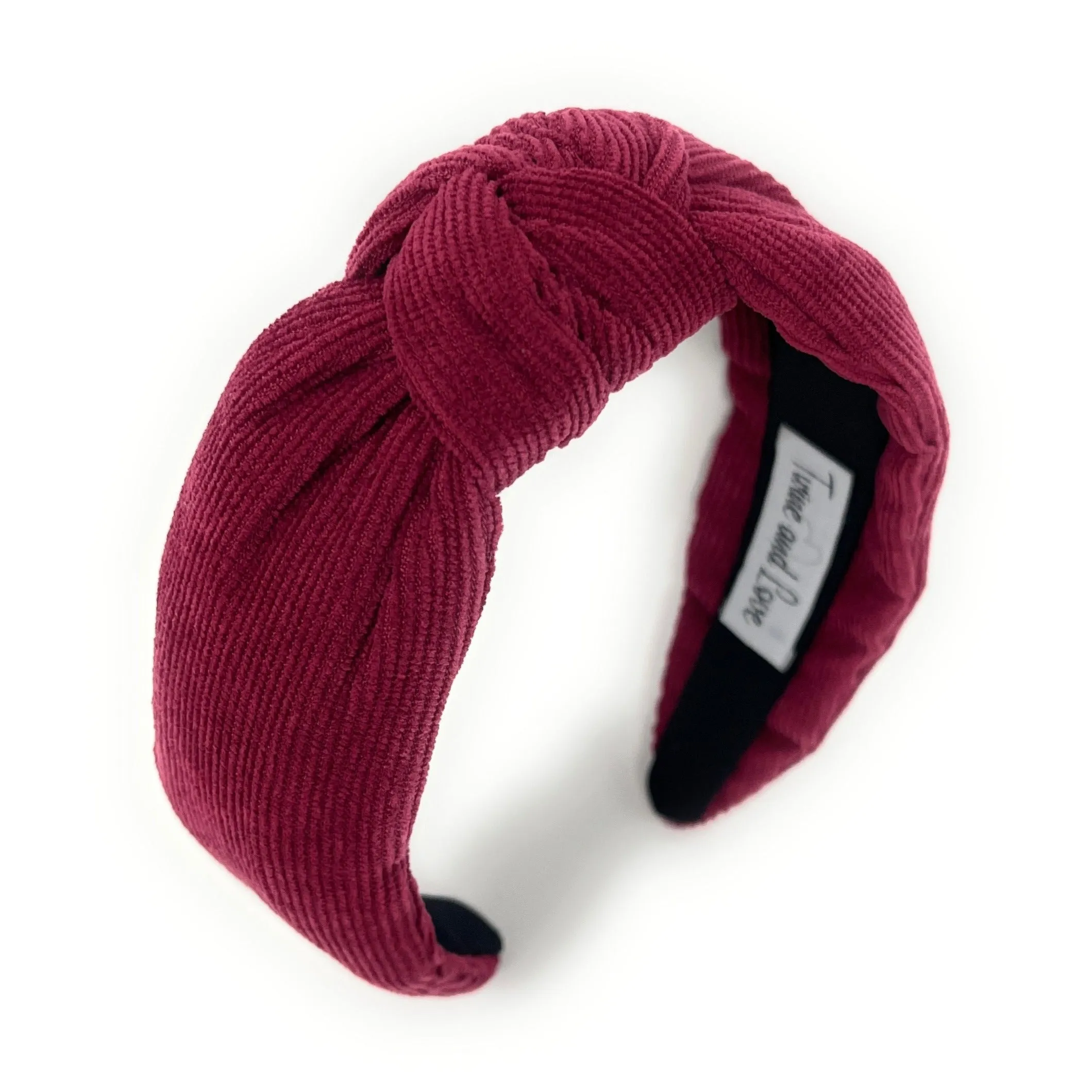 Wine Corduroy Knotted Headband