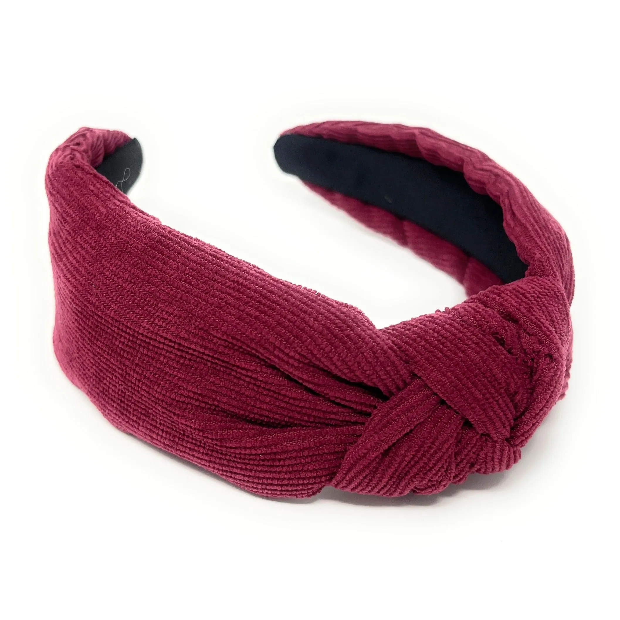 Wine Corduroy Knotted Headband