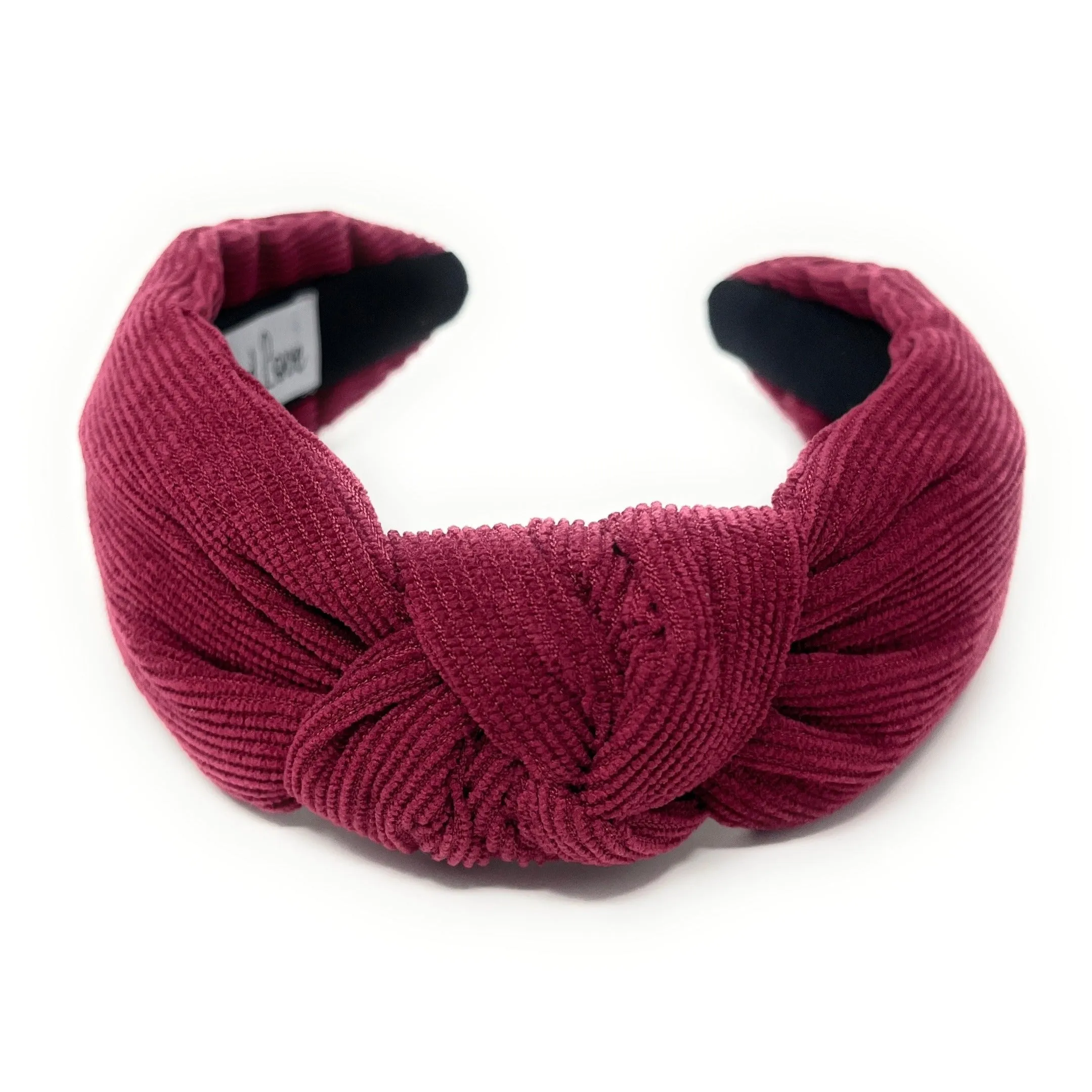 Wine Corduroy Knotted Headband