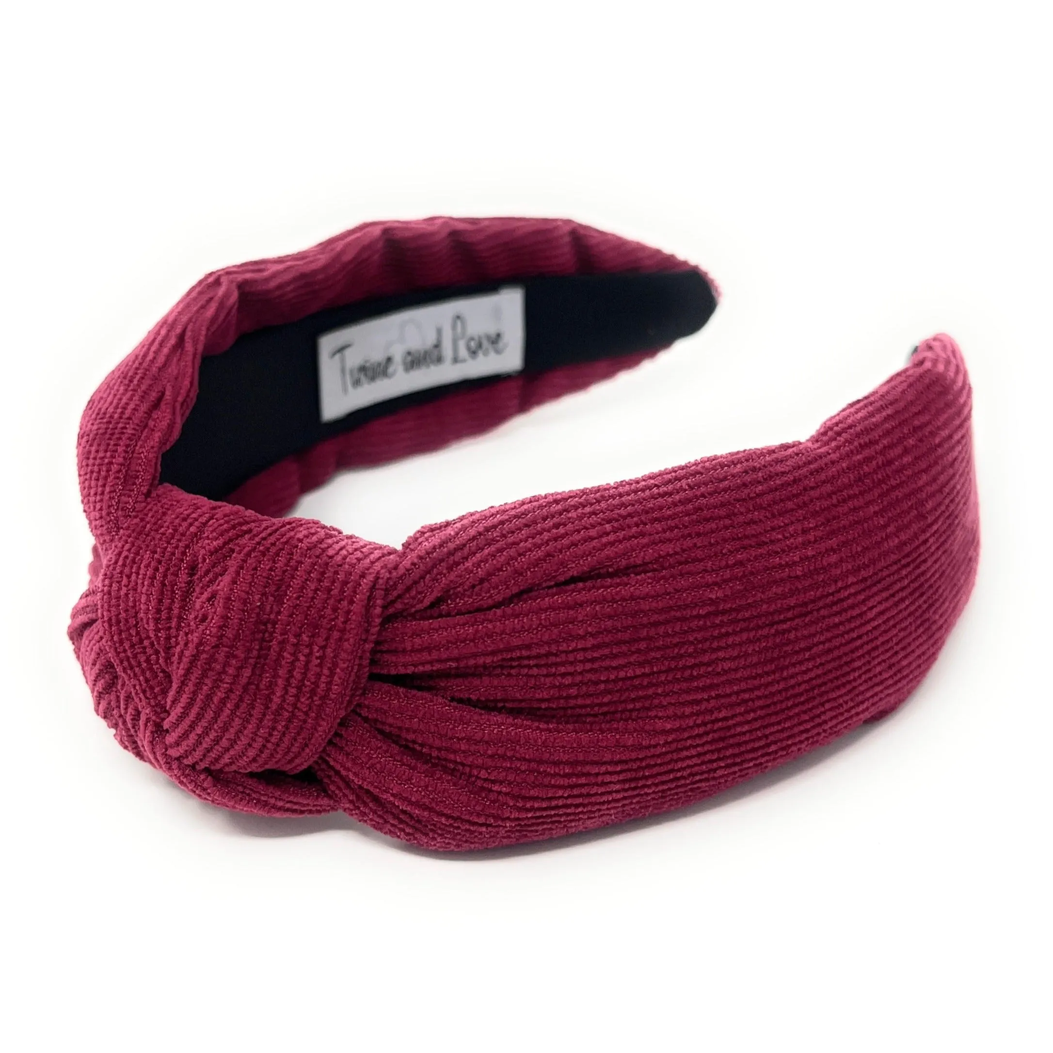 Wine Corduroy Knotted Headband