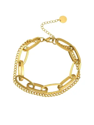 Yellow Chimes Chain Bracelet for Women Gold Plated Link Chain Stainless Steel Adjustable Bracelet for Women and Girls