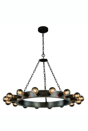 ZC121-1500D35AI - Urban Classic: Winston 16 light Aged Iron Pendant